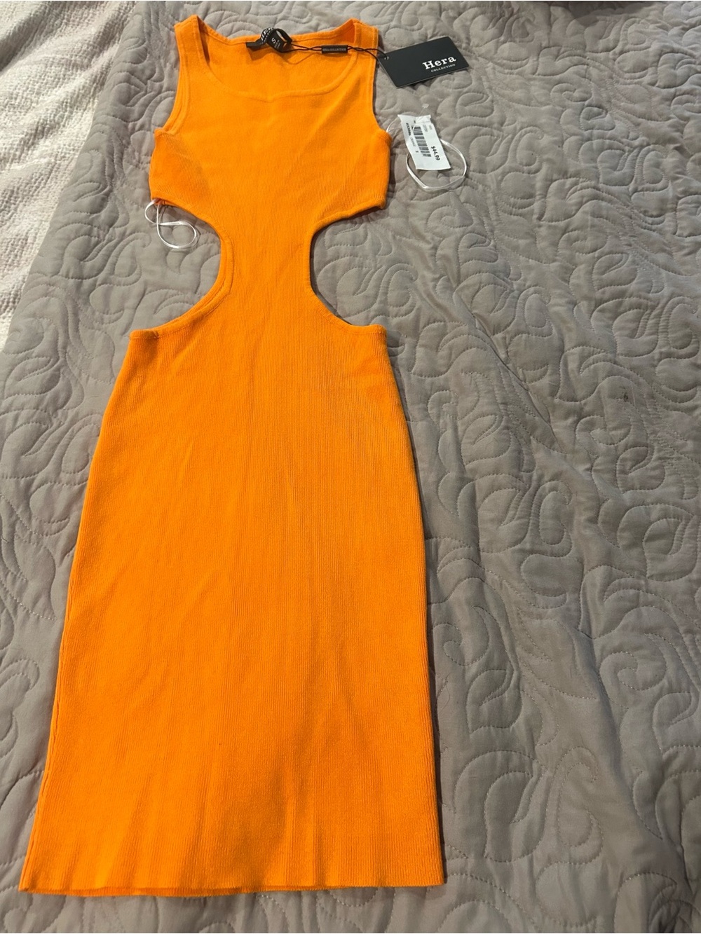 Hera Collection Bright Orange midi dress